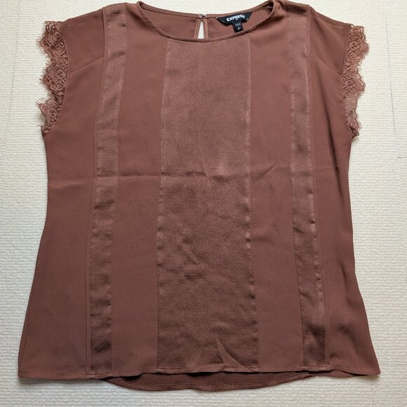 Express Tops - Express Sleeveless Dusty Rose Lace Blouse - Size Small